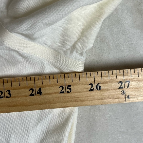 Joe. A. Bank 17.5-35 Traveler Collection Tailored Fit Pale Yellow White Shirt - Picture 6 of 8